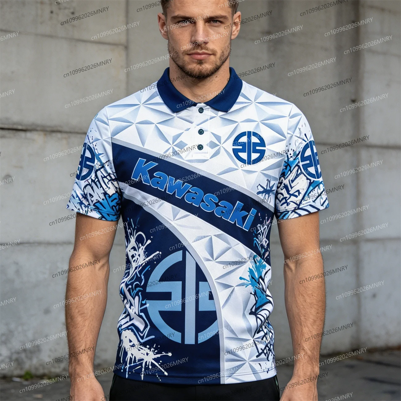 

Motorcycle Kawasaki polo shirt clothes Summer Men Oversized t-shirt 3D Print Women Short-sleeved Breathable T-shirt Motorcycle