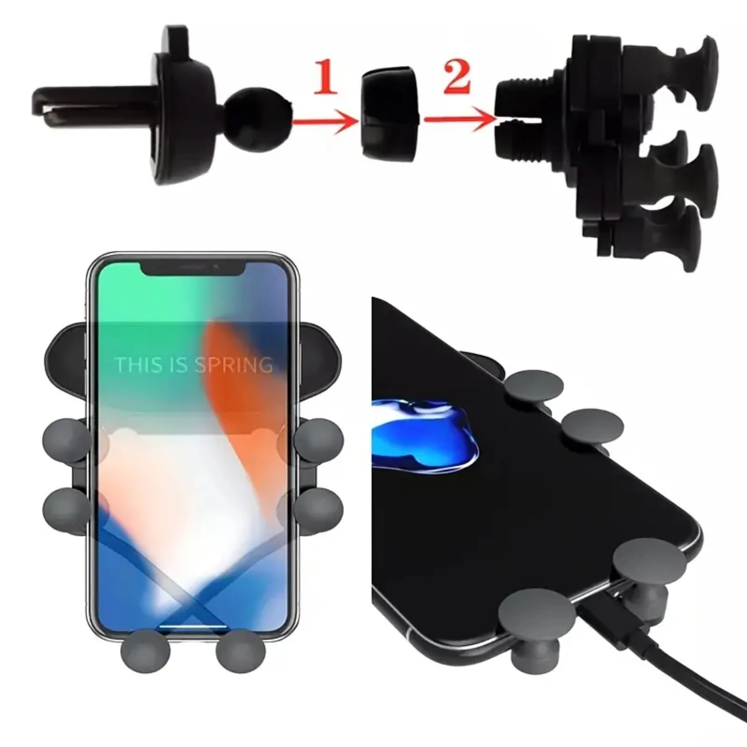 Garanta uma experiência de condução segura com este suporte de telefone para carro seguro, estável e universal para ventilação de ar - compatível