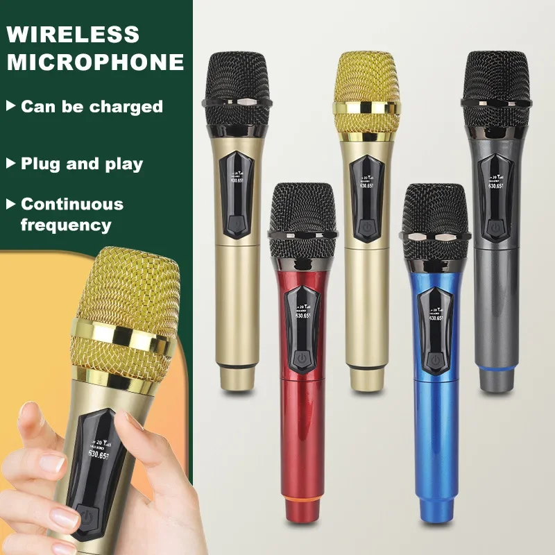 

Professional Wireless Condenser Microphone System 2 Channels UHF Handheld Rode Mic for Party Karaoke Church Show Meeting