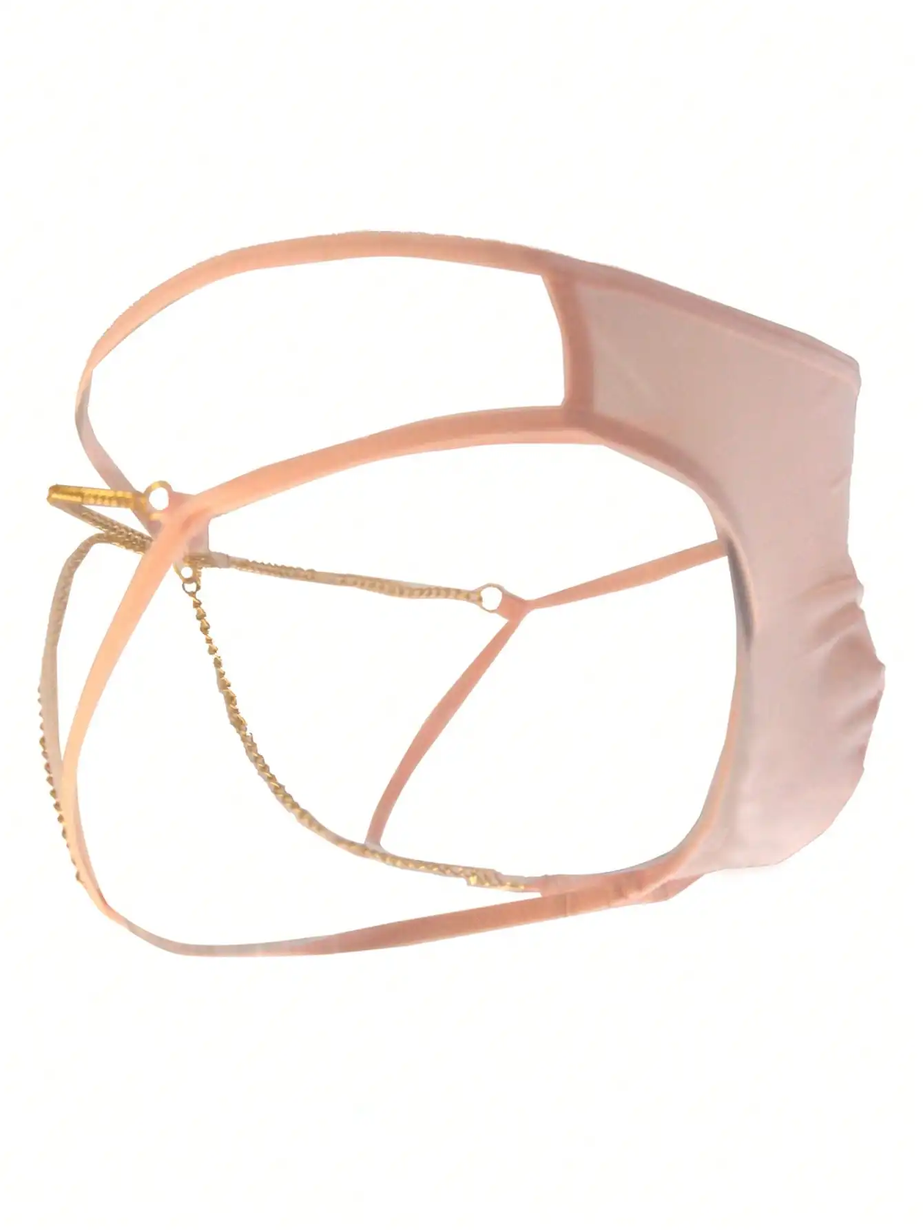 

Men's Sexy Thong Underwear with Gold Chain Decor Jockstrap Design