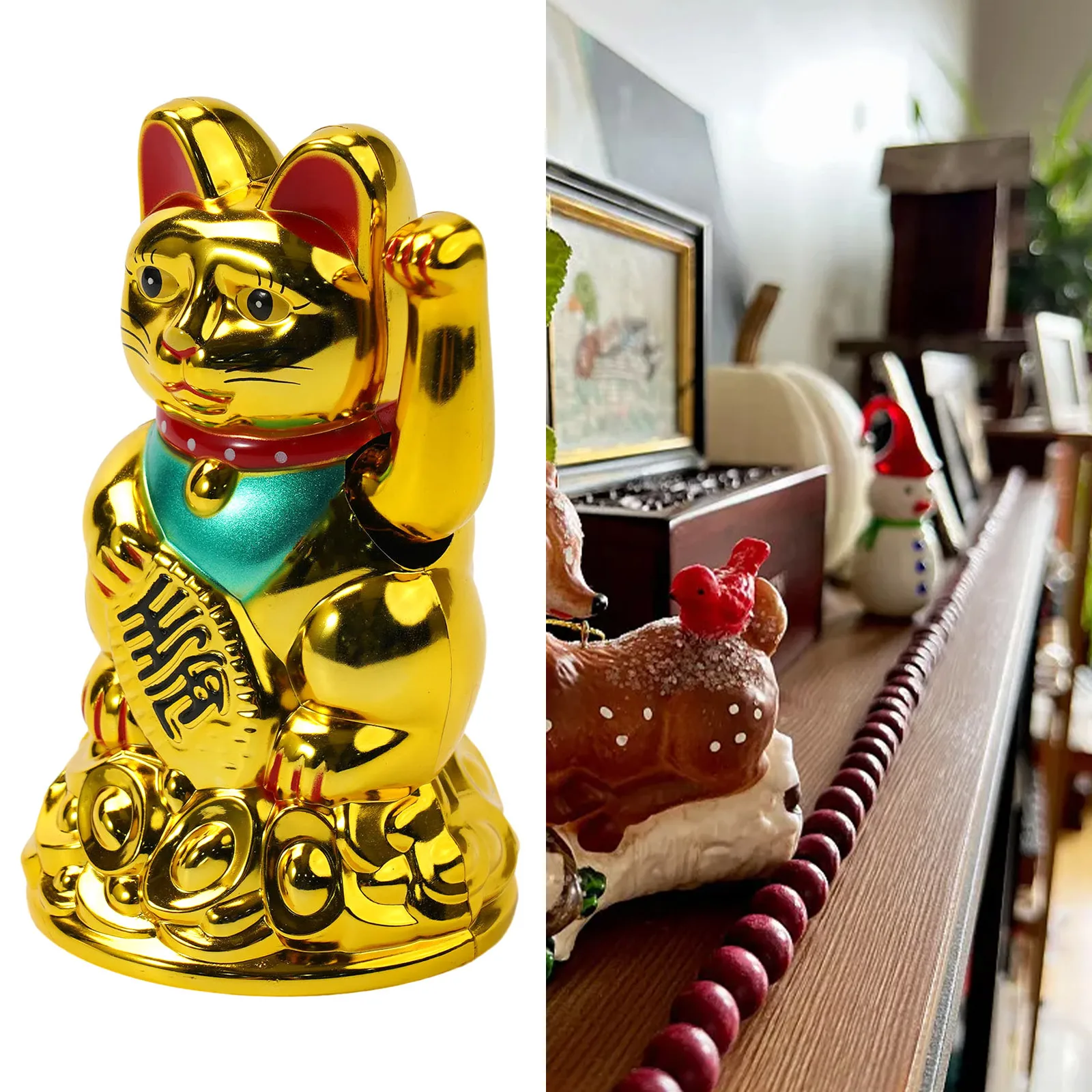 Decoration Lucky Cat Lucky Waving Cat Plastic Beckoning Maneki Neko Birthday Gifts Car Feng Shui For Home Office