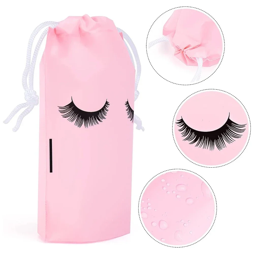 Eyelash Aftercare Plastic Bags, Higiene Pessoal Lash Bags, Maquiagem Pouch, Cosmetic Travel Gift Packaging, Beauty Supplies, Drawstring, 50Pcs