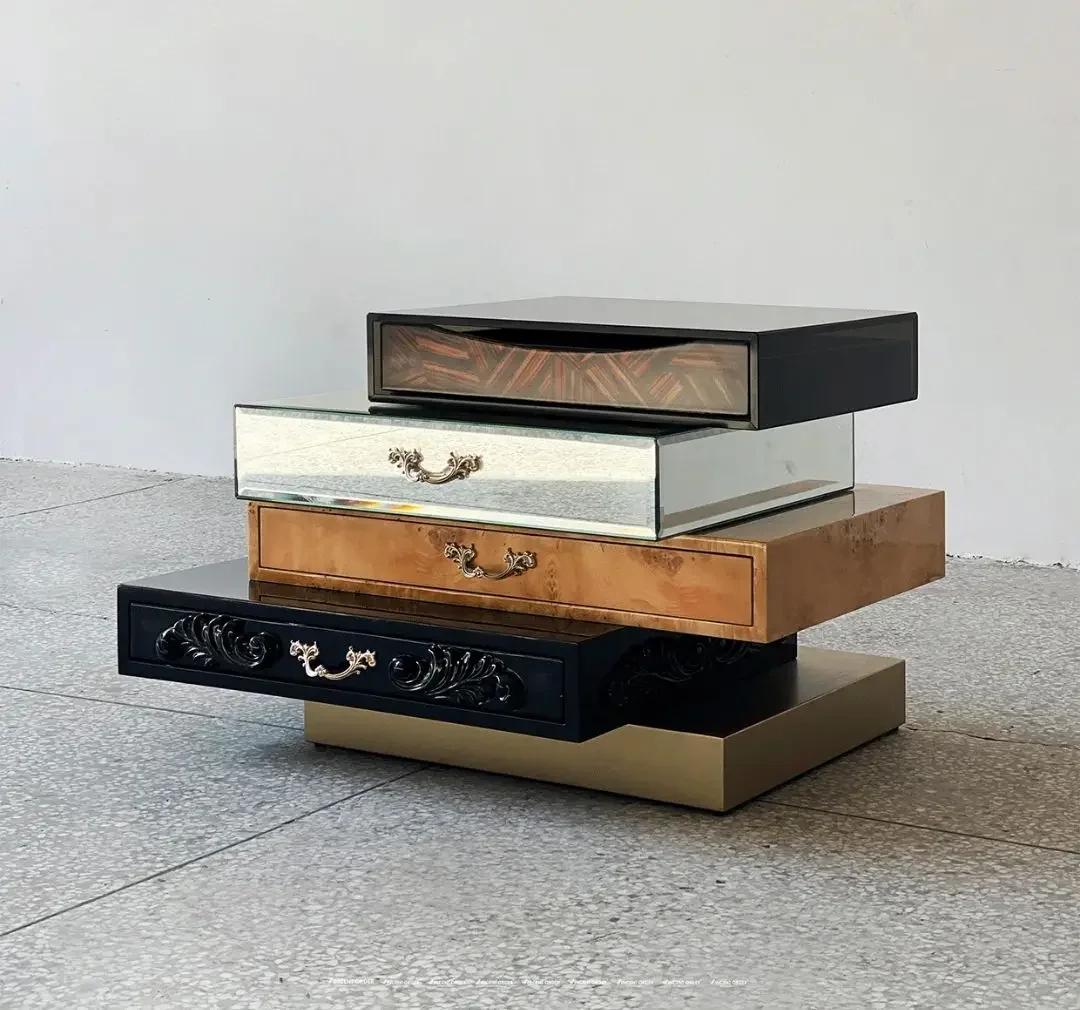 

Italian Light Luxury Sofa Side Cabinet Modern Simple Marble Luxury Bed Side Table Living Room Side Cabinet