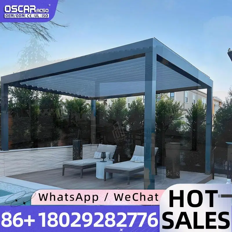 

Сверхмощная биоклиматическая алюминиевая пергола с УФ-блоком, водонепроницаемый навес для открытого воздуха, столовой, двора, сада, патио, перголы