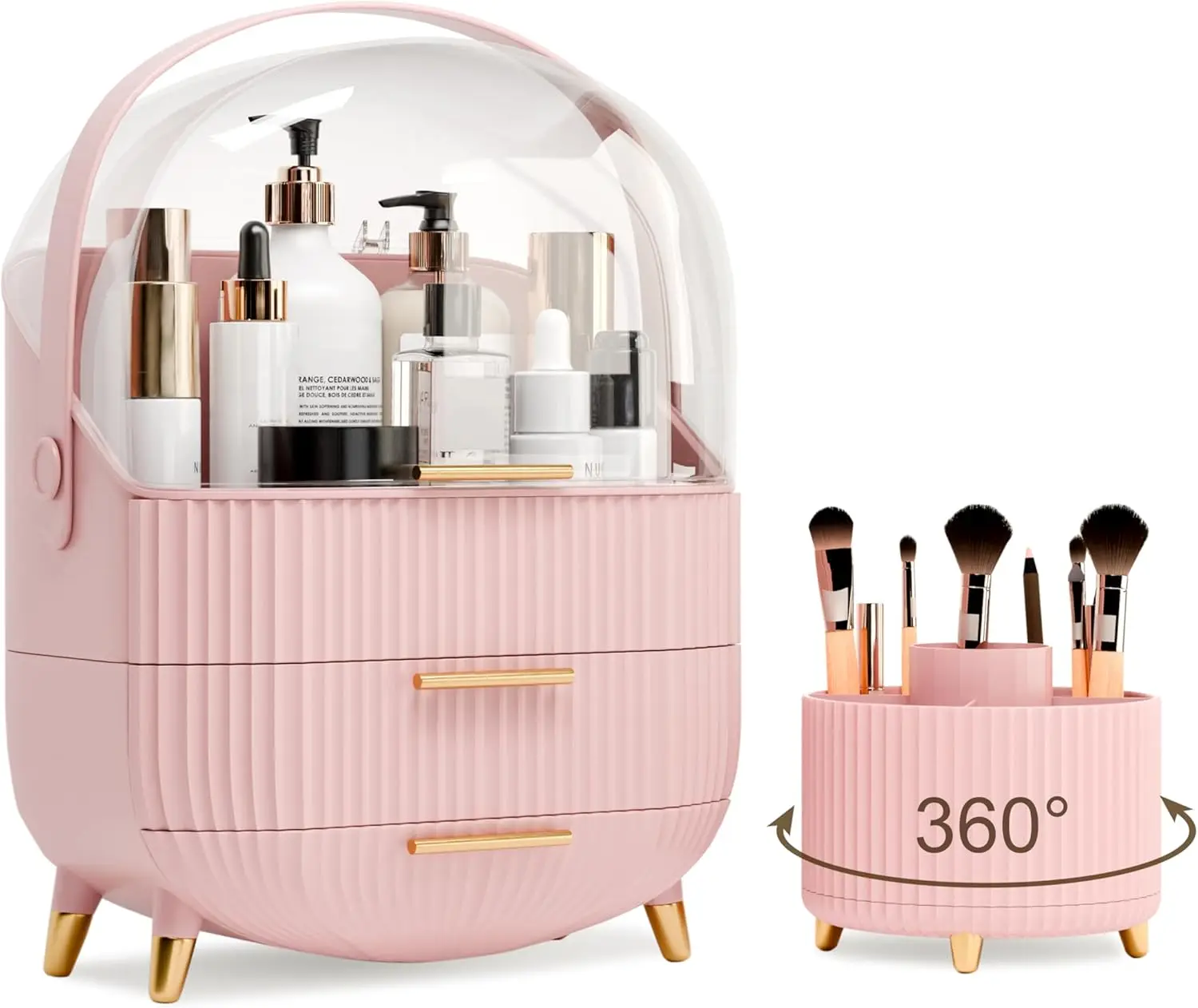 

Makeup Organizers and Storage Make up Organizer for Vanity Cosmetics Skincare With Lid and Drawers Display Cases for Cou