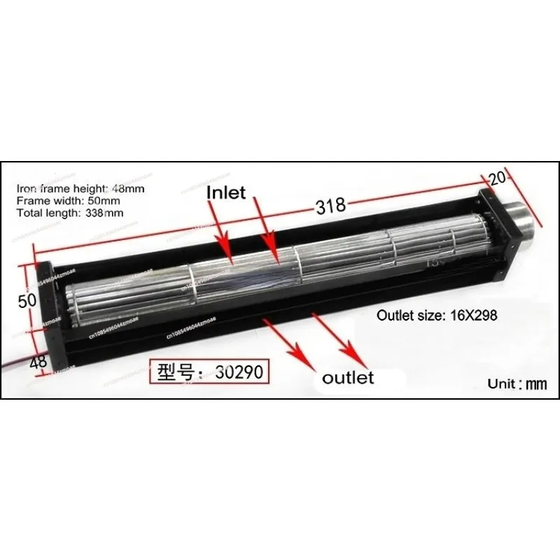 New 30 Cross Flow Fan DC Cross Flow Fan DC12V/ 24V Small Drum Fan Air Curtain Strip Air Curtain