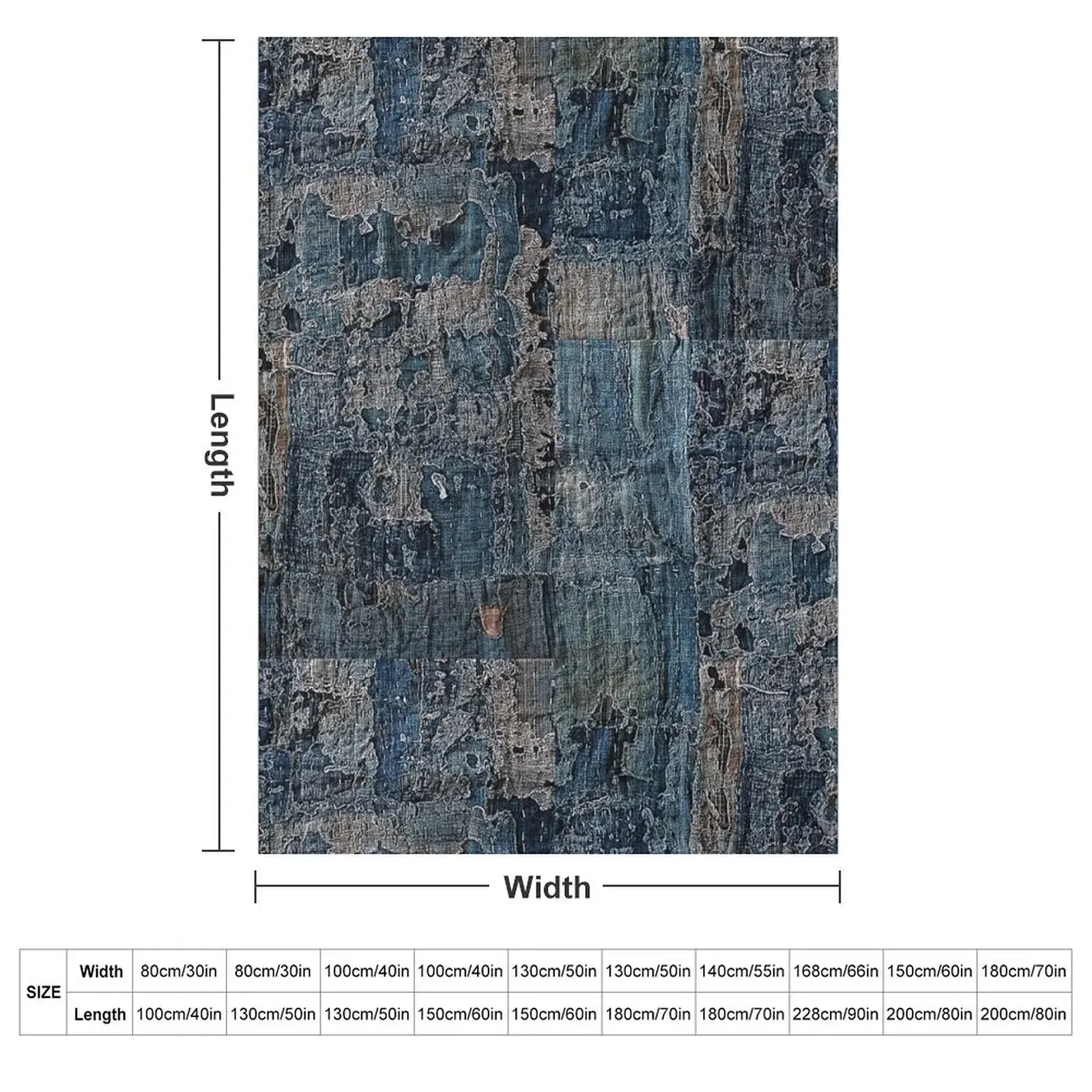 Worn & Mended Boro Artwork Throw Blanket couch cozy soft plush fuzzy picnic outdoor blanket