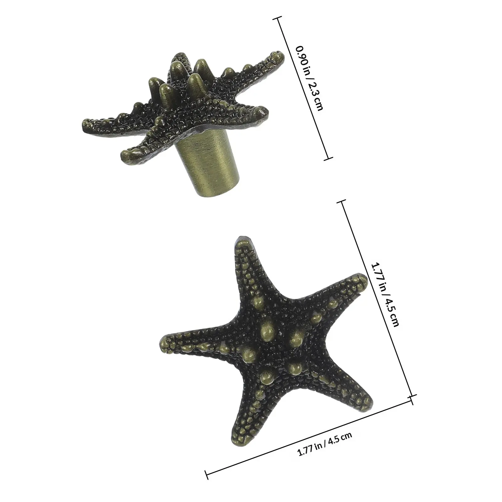 2Pcs Cabinet Knobs Zinc Alloy Star Shape Wardrobe Handles Drawer Pulls Cupboard Furniture Door Knobs Wardrobe Handles