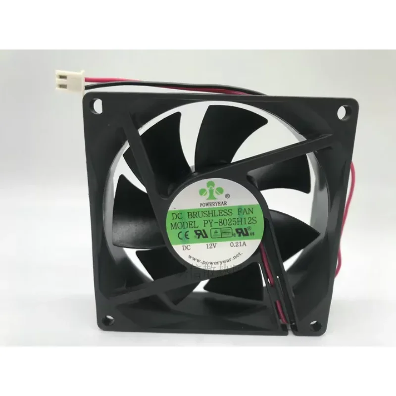 Ventilador de refrigeración para servidor de 2 cables, 80x80x25mm, 12V CC, 0.21A, modelo PY-8025H12S