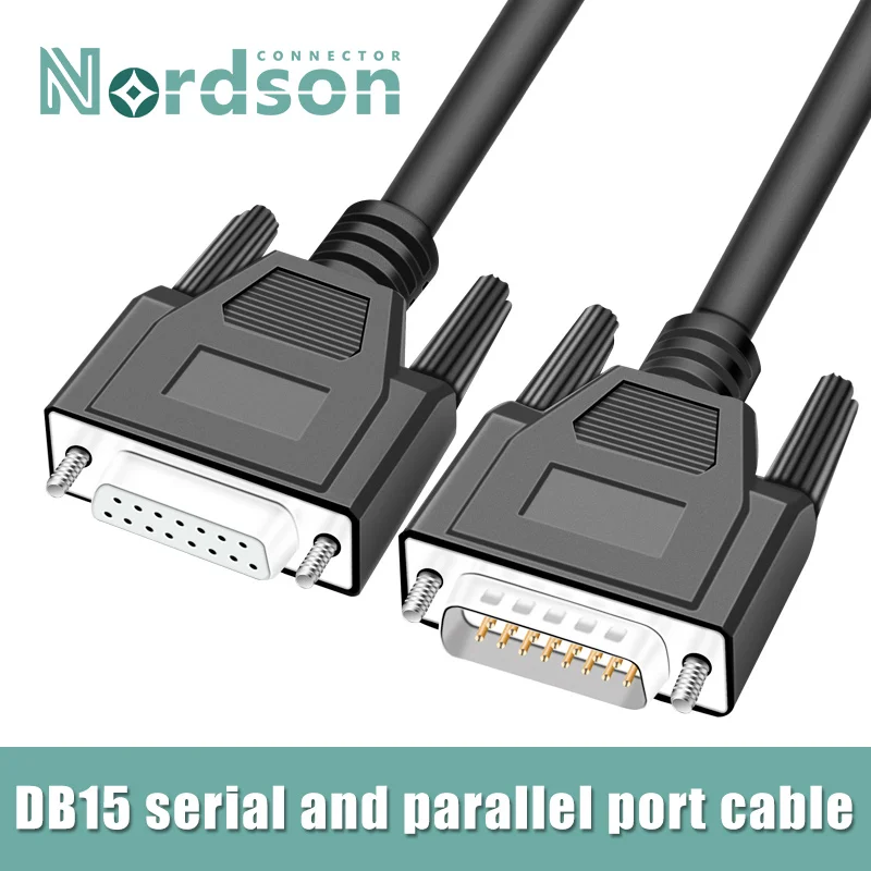 DB15 Male to Female Custom Industrial Grade Cable Pure Copper Parallel 15 Pin Serial Extension Cable 2 Rows Pinout 1m 5m 10m 30m