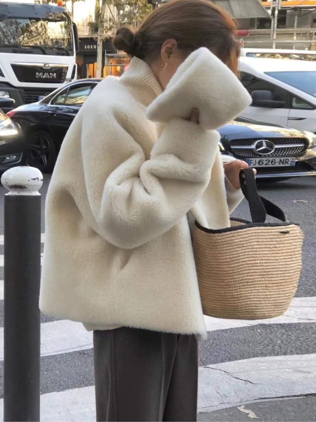 

Lamb Fur Jaet Women's ort Thi Warm Autumn Winter New Sle Loose Fit Faionable Inner Wear Korean Sle Regular Size