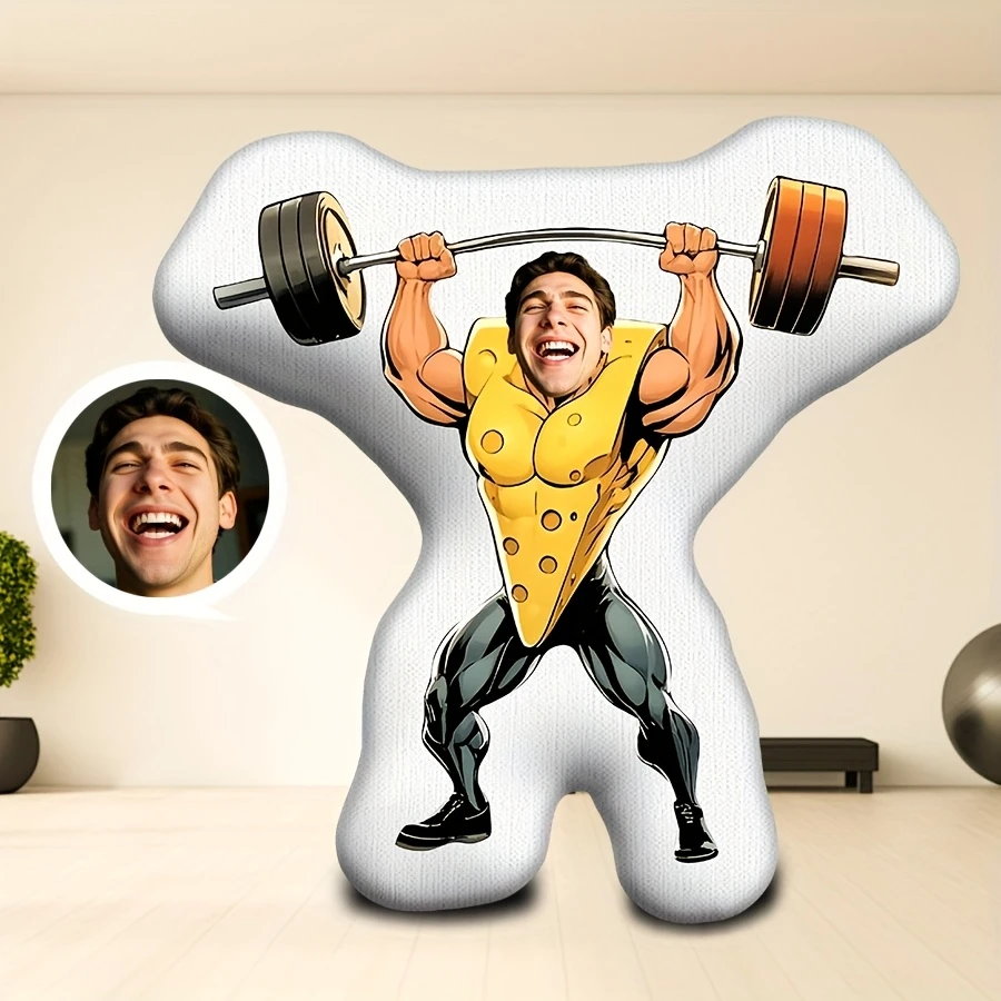 1pc of DIY Creative Custom Cheese Muscle Man Pillow, Can Be Personalized for Family And Friends, Suitable for Home Sofa Decorat