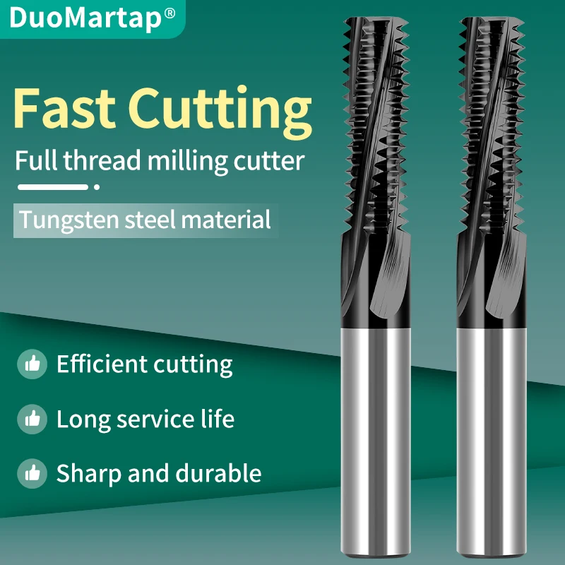 

DuoMartap1PCS hread Mill Solid Carbide CNC Milling Cutting Tool Full Tooth ISO Inch Pitch Nano Coated M3 M4 M5 M6 M8 M10 M12Tap