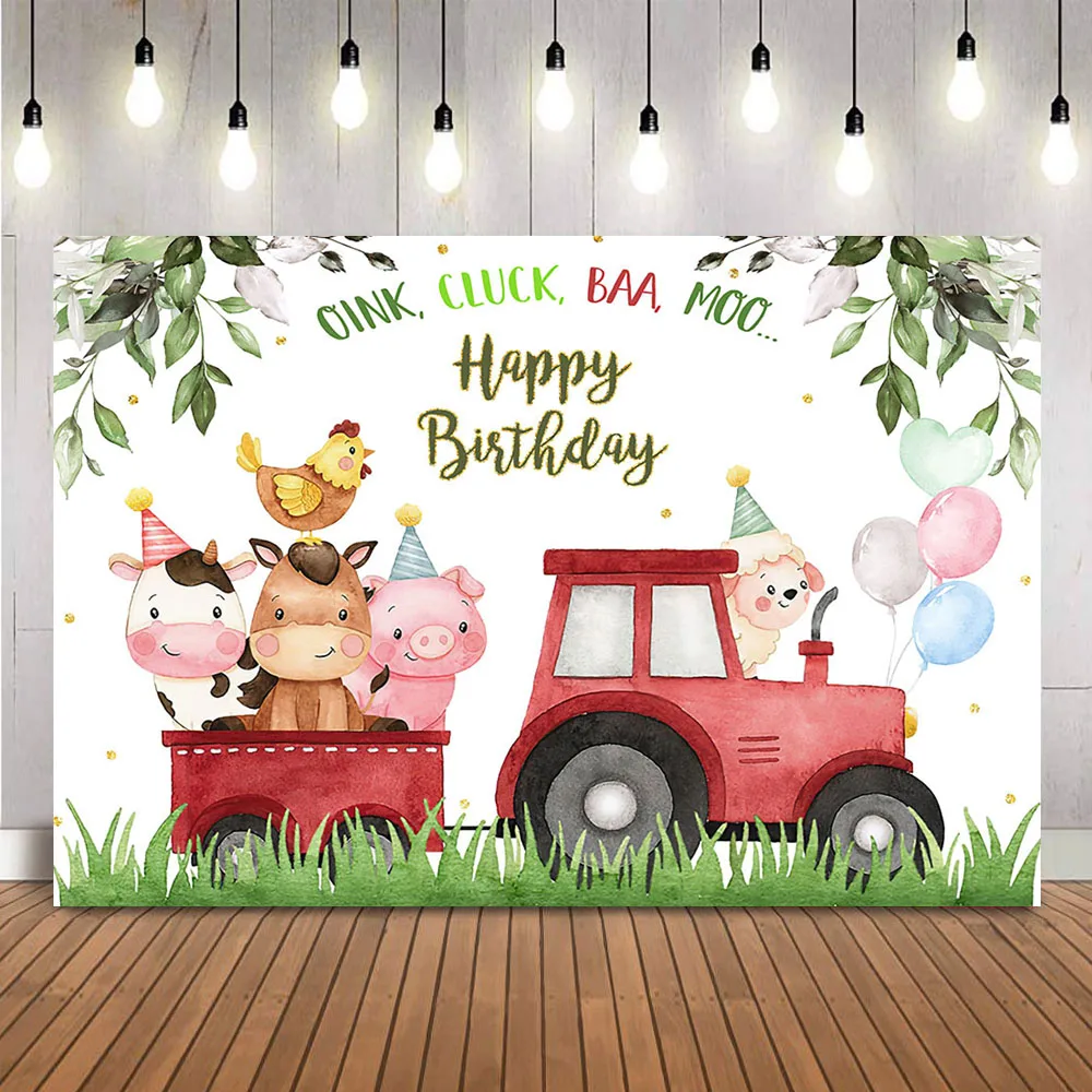 

Green Leaves Birthday Backdrop Rural Farm Baby Newborn Birthday Customized Banner Photocall Background For Photo Studio Decor