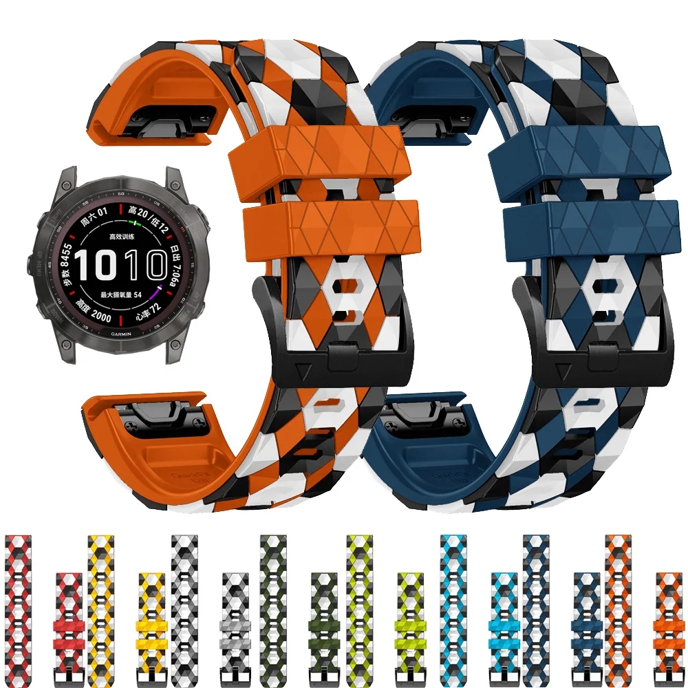 Silicone Watchband Straps 26mm For Garmin Fenix 7X 6XPro 7 epix Pro 47mm 51mm Easyfit Wristband 6 5X 5 Gen 2 Smartwatch Bracelet