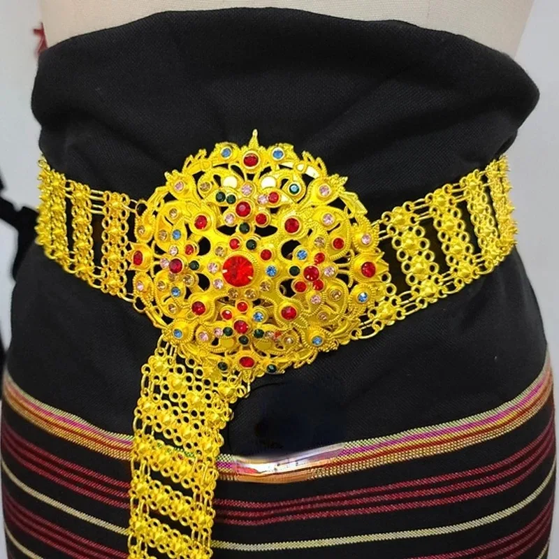 

Таиландский костюм, ремни, ювелирные изделия для тайской традиционной одежды, женские аксессуары, пояс со стразами, поясная цепочка