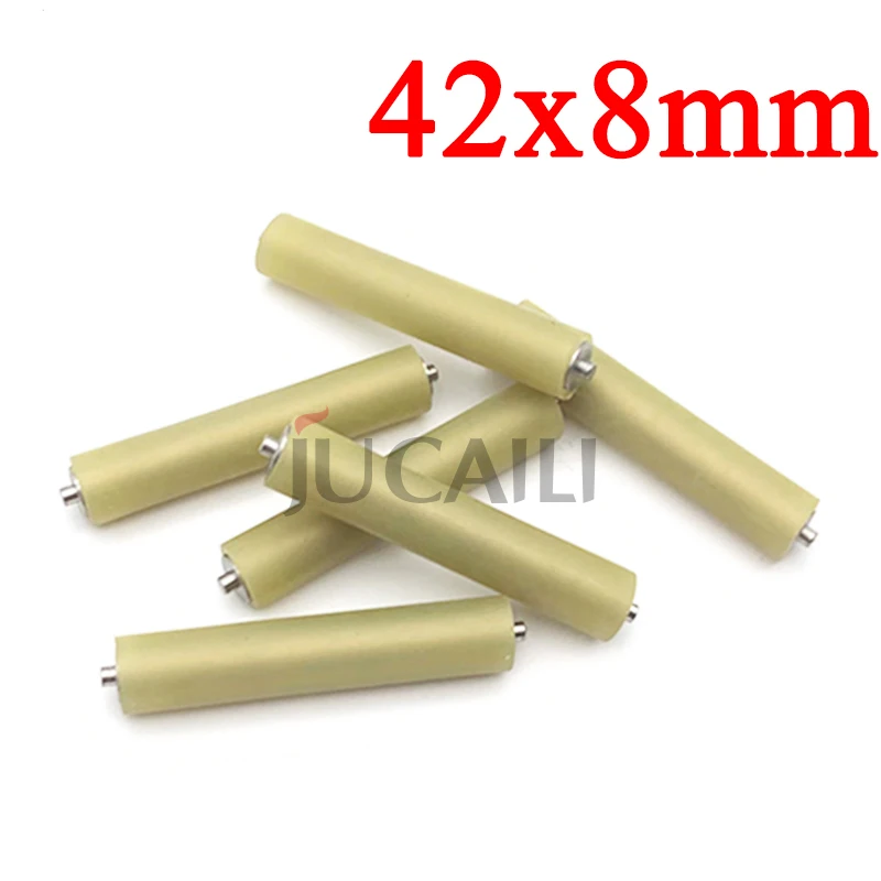 Jucaili 10pcs Printer Pinch Roller 42*8mm for Mutoh ValueJet VJ1604E 1614 1618 1624 1638 Paper Pressure Rubber Pinch Roller