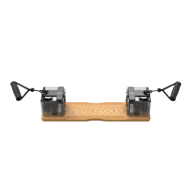 Dual Pulley Resistance Trainer Wooden Platform Home Cable Machine for Strength Training