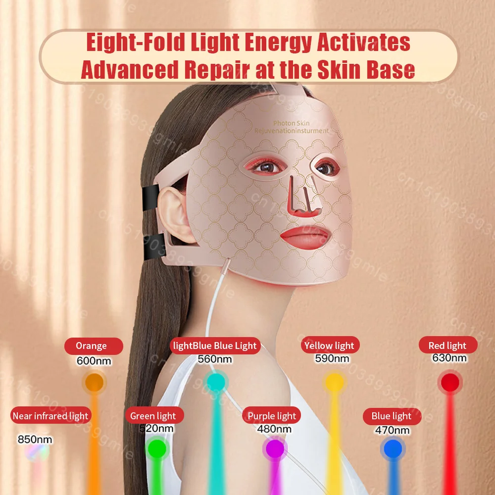 LED Photon Beauty Infrared Mask Instrument USB Electronic Mask Rejuvenation Lightens Fine Lines Brighten Skin Tone Repair Skin