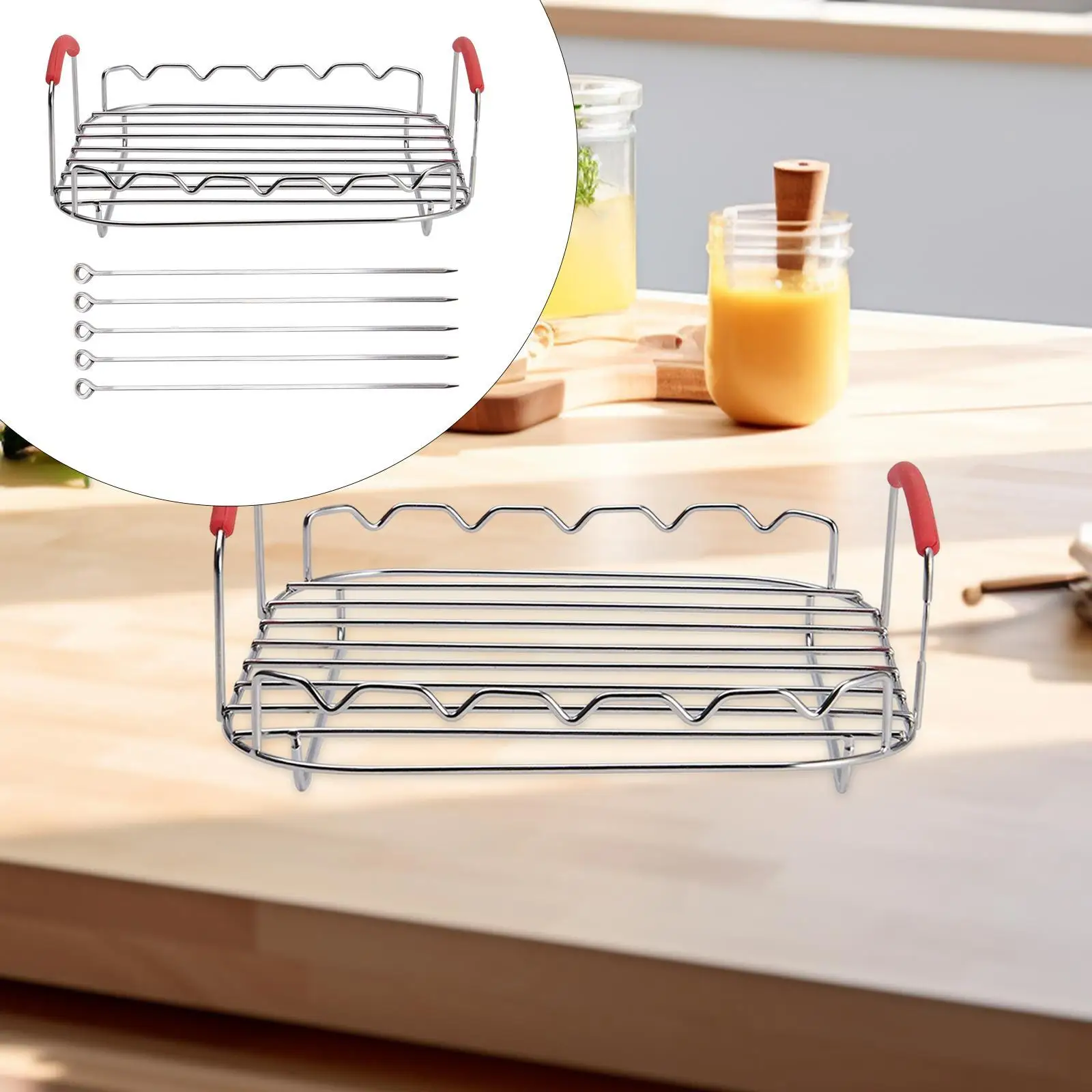 Air Fryer Rack Oven Cooling Shelf BBQ Rack for Vegetables Pizzas Cookies