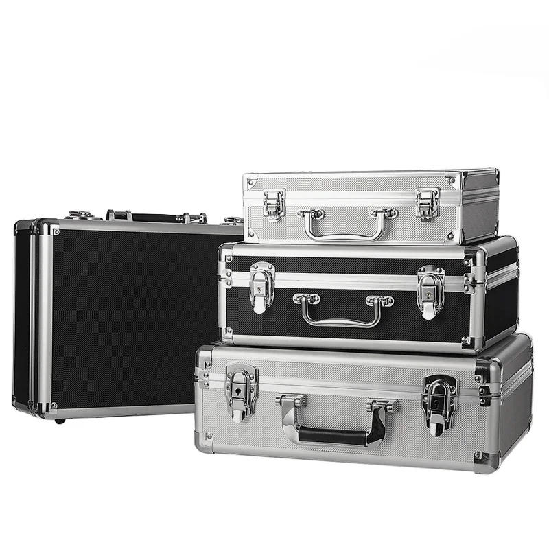 

Heavy Duty Aluminum Tool Box, Shockproof Hard Equipment Case with Customizable Foam, Portable Storage Organizer