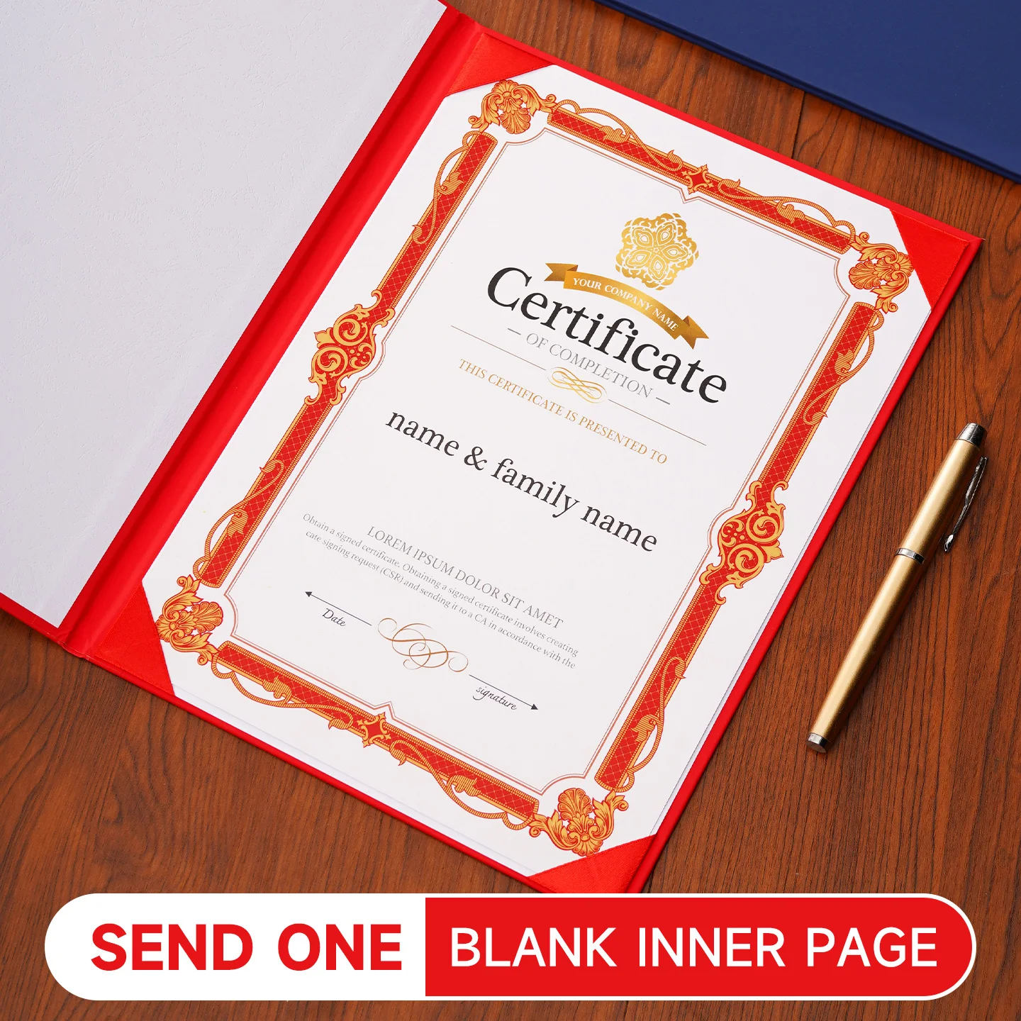 

A4 Universal Blank Certificate Cover Holder, Protective Case for Outstanding Team Honor Award & Student Merit Certificate Diplom