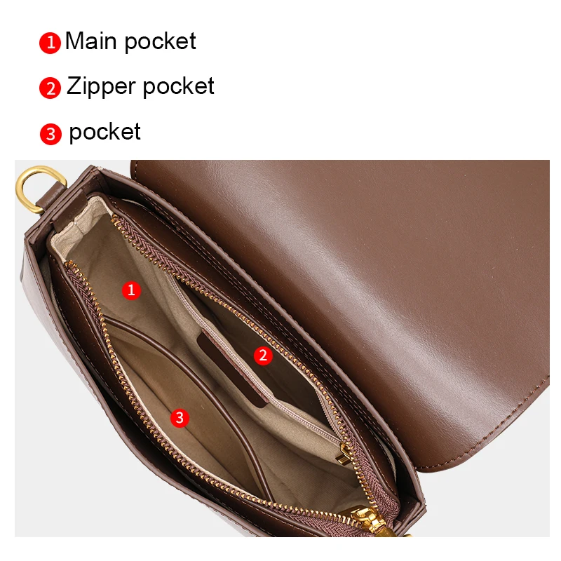 Aidrani Genuine Leather Women's Bag 2026 New Large-Capacity Crossbody Bag Cowhide Shoulder Underarm Small Square Bag Mom Bag