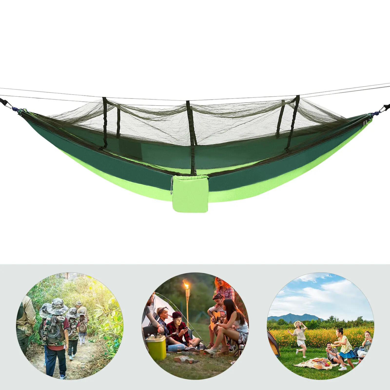 2 Person Double Camping Hammock Chair Bed Outdoor Hanging Swing Sleeping Garden