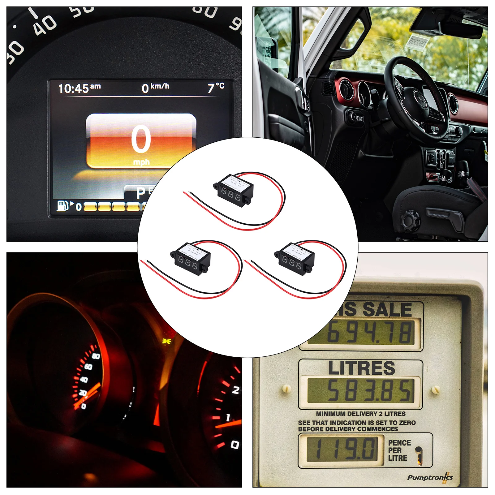 3 pezzi voltmetro digitale DC impermeabile tester di tensione ad alta precisione monitor per auto mini precisione pratica affidabile a due fili