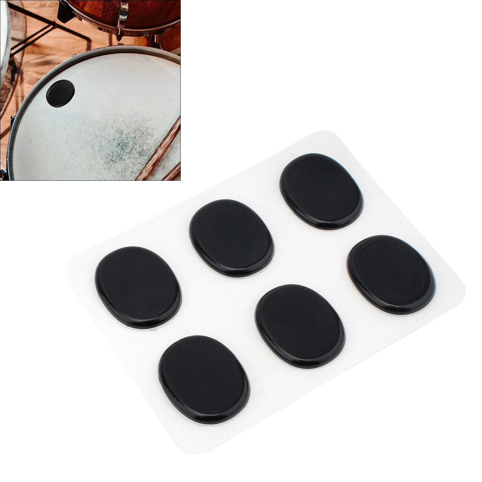 6pcs/set  Silicone Soft Drum Silencer Dampeners for Drums Tone Control, Black Drum Mute Pads