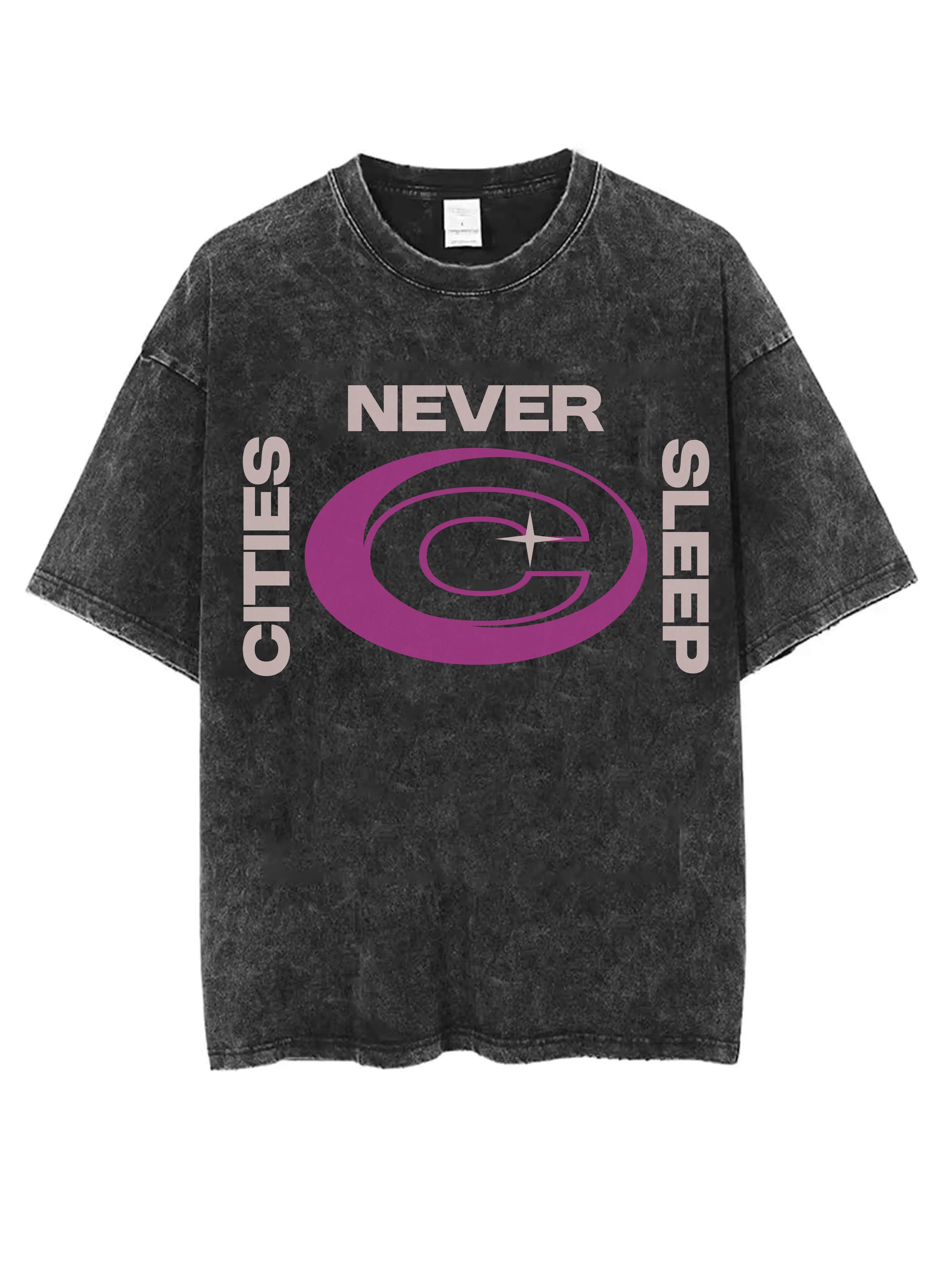 

CITIES Can't Adult Today Washed Black Round Neck T-Shirt Comfortable Loose Fit for Men Women Perfect for Winter Christmas