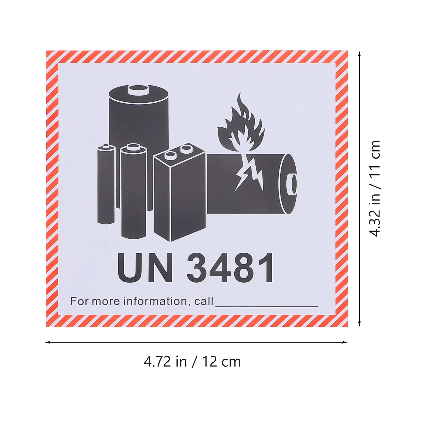 100 시트 화재 경고 이온 경고 라벨, Un3480 배송 Un3481 스티커, 리튬 배터리