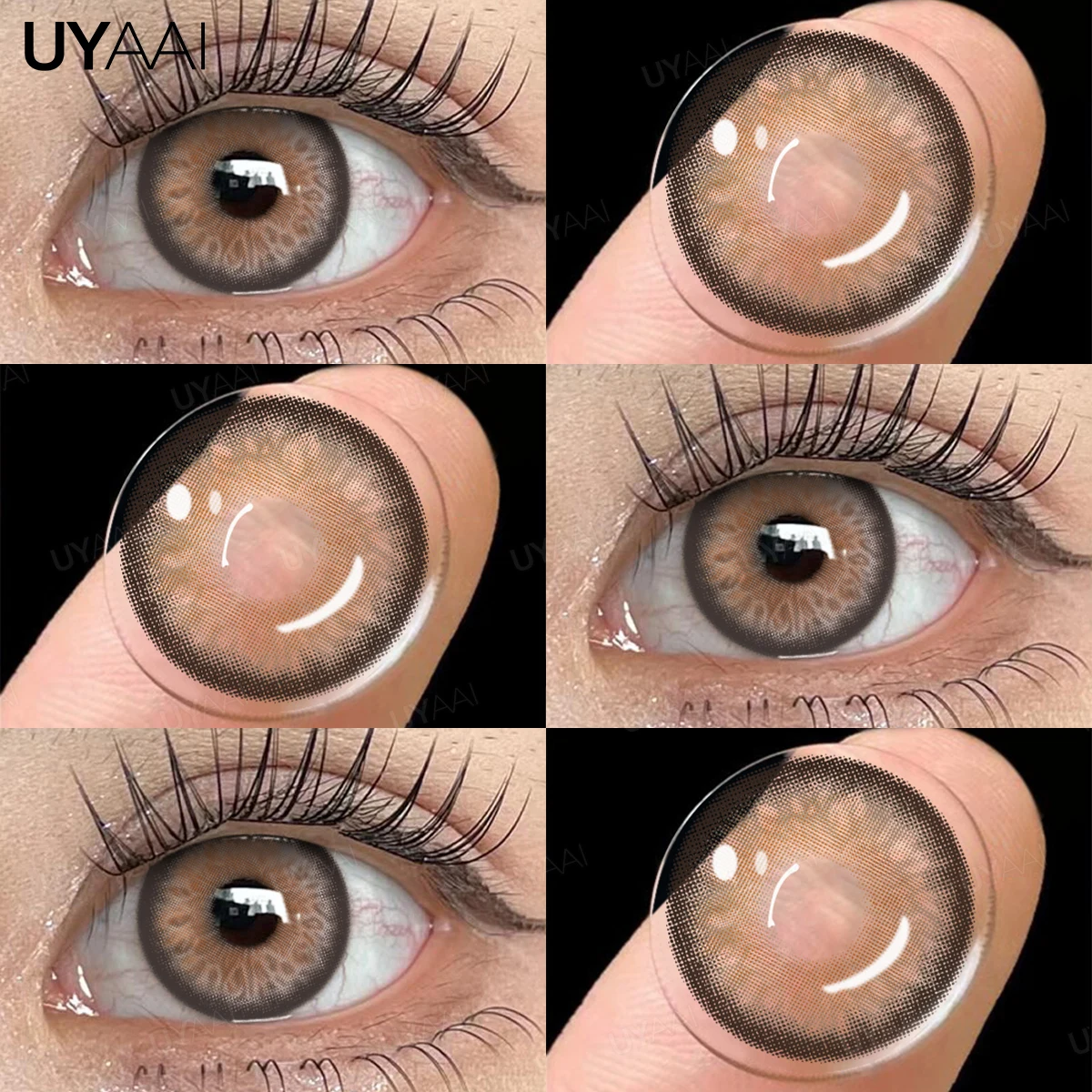 UYAAI 1 Paar farbige Kontaktlinsen, Make-up, blaue Schüler, natürliche braune Linsen, hochwertige grüne Farbe, Augenlinse, kosmetische Farbe – Detail 6