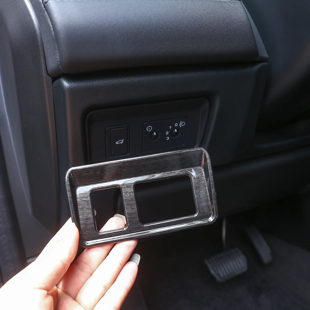 

1 Pcs For Land Rover Discovery Sport 2015-2017 Car Accessories Interior Black Wood Grain Rear Door Switch Frame Trim