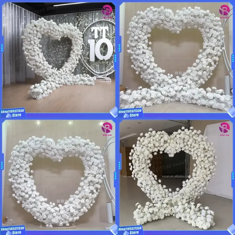 White Arched Flower Decoration for Wedding Background Marriage Proposal Engagement Party Supplies Romantic Love Floral Arch