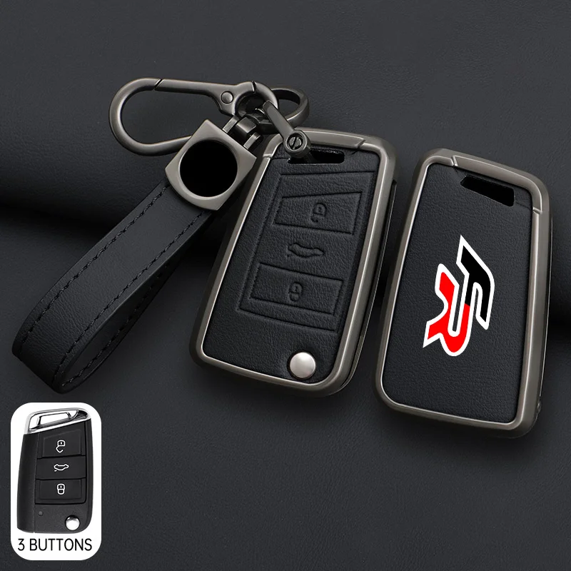 Zinc Alloy Leather Car Key Case Cover Key Bag Shell Holder Full Protection For SEAT FR Ateca Leon FR2 Ibiza Keychain Accessories