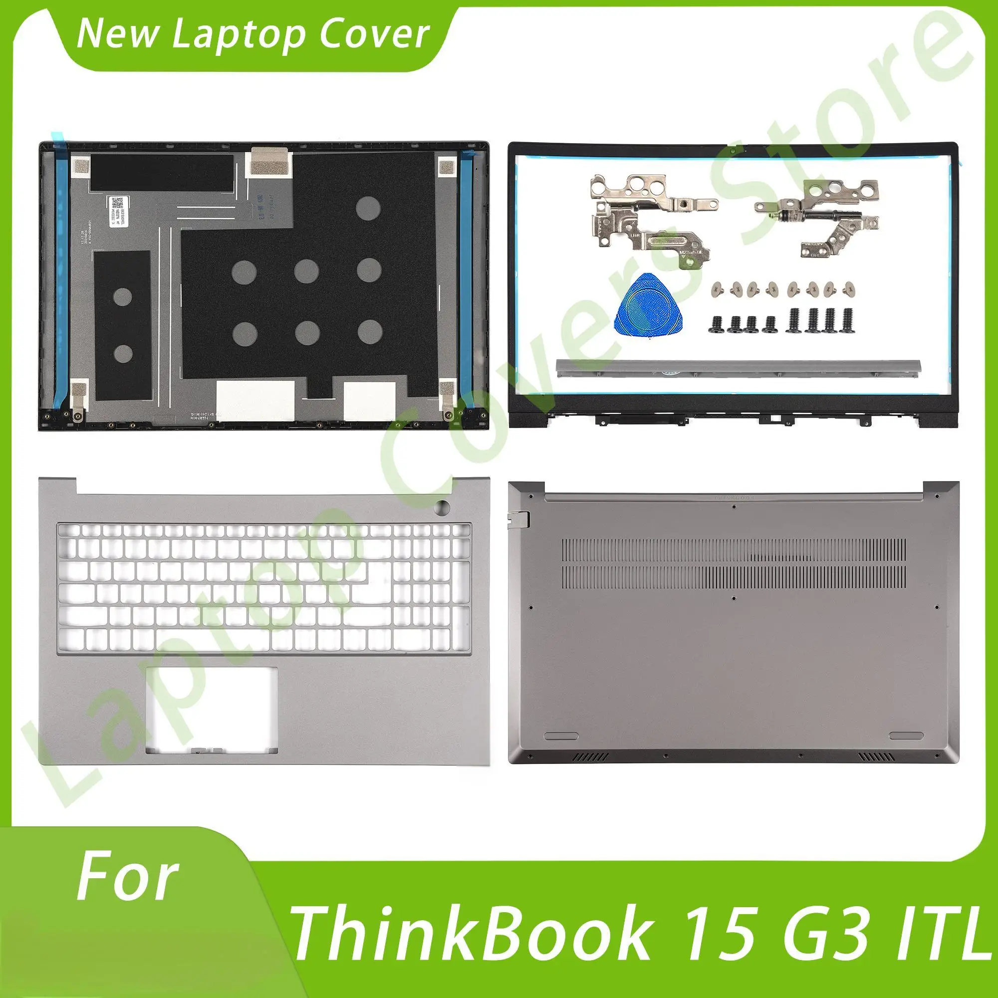 New For ThinkBook 15 G3 ACL ARE ITL Back Cover/Bezel/Palmrest/Bottom case LCD Hinges/Hingcover Replace 15.6inch