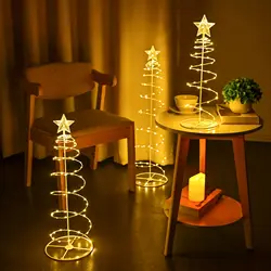 Conjunto de 3 LED 50L/80L/100L 45cm/60cm/80cm Kit de luz espiral com estrela Finial Quintal Decoração de casa