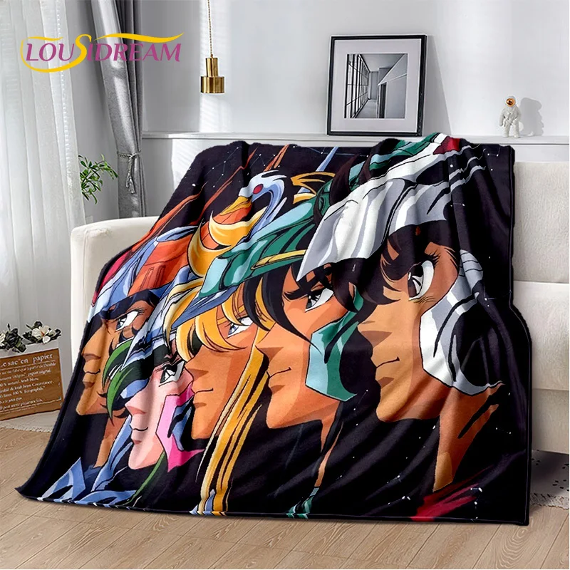 Cartoon Saint Seiya Retro Anime HD Blanket,Soft Throw Blanket for Home Bedroom Bed Sofa Picnic Travel Office Cover Blanket Kids