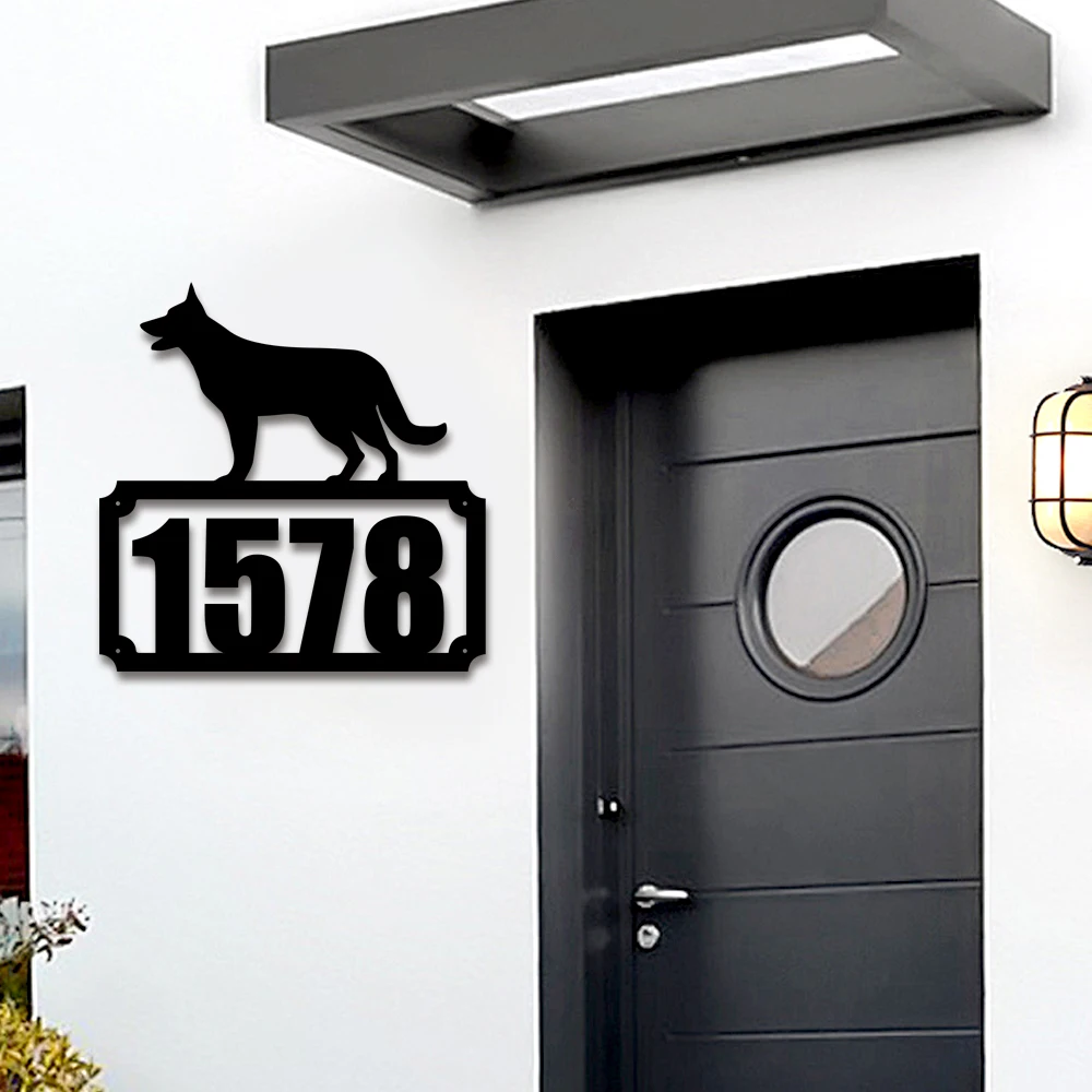 1pc  Wolf house tag creative Customized Name Ironl Wall Signs Iron Wall Plaque For Club Decor