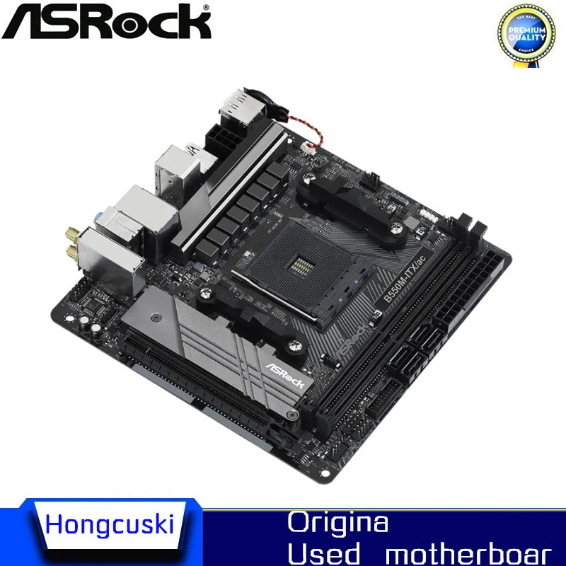 Used B550i For ASROCK B550M-ITX/ac Motherboard Socket AM4 DDR4 AMD B550 Original Desktop PCI-E 4.0 m.2 sata3 Mainboard