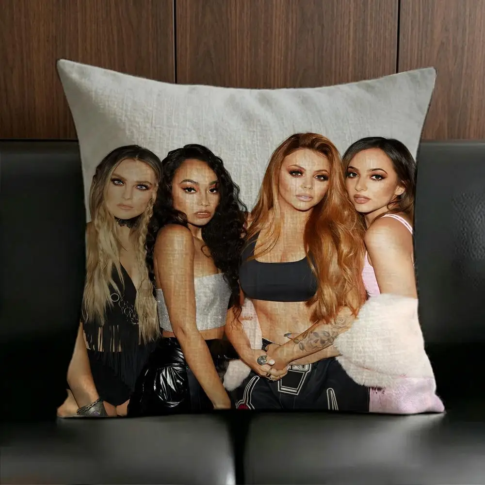 Singer L-Little Mix Cushion Cover Anti-dustmite Pillowcase Invisible zipper silky short plush Sofa cushion cover