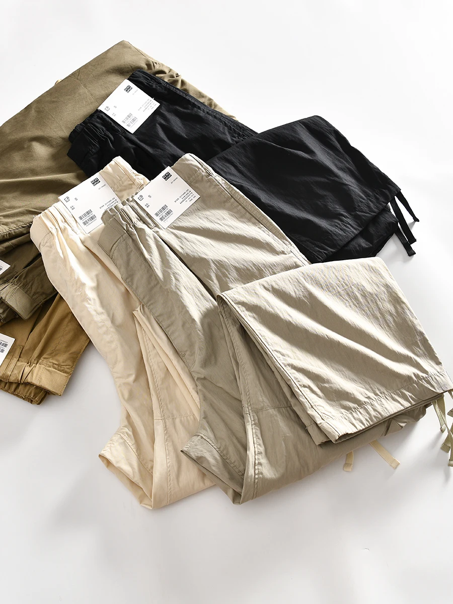 Casual Loose Workwear Trousers for Couples Unisex Breathable Long Pants Youthful Spring Autumn Cotton Polyester Blend