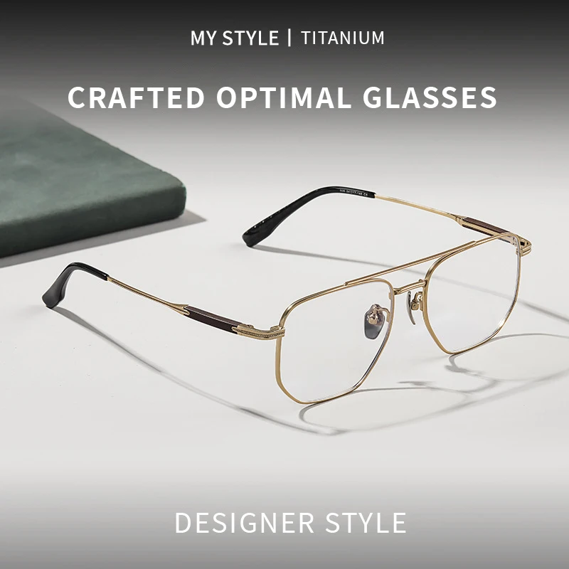 

ENTITY Luxury Double Bridge Eyewear Optical Prescription Glasses Retro Big Face Pure Titanium Anti-Blue Light optical Myopia