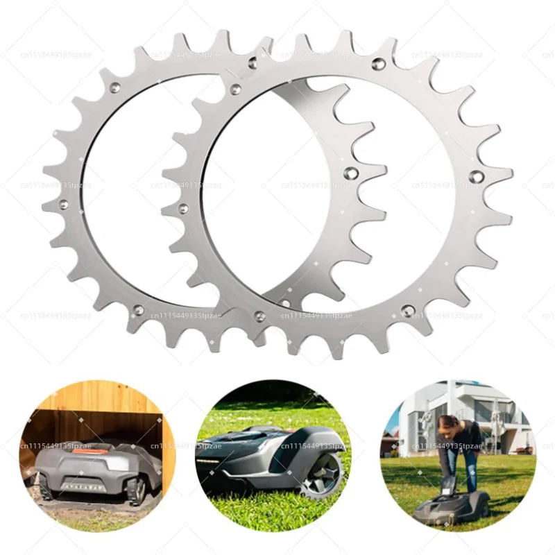 1Set Robotic Lawn Mower Wheel Spikes, 205mm/225mm Galvanized Traction Cleats for Garden Robot Mower