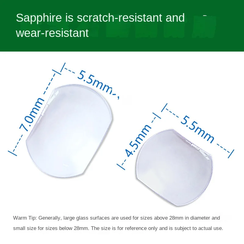Minerals/ Sapphire Date Window 7.0x5.5mm 4.5x3.5mm 5.5/5.8x4.5 7.5x5.5mm for Tudor/Rolex/Seiko Submariner Square Magnifier Lens