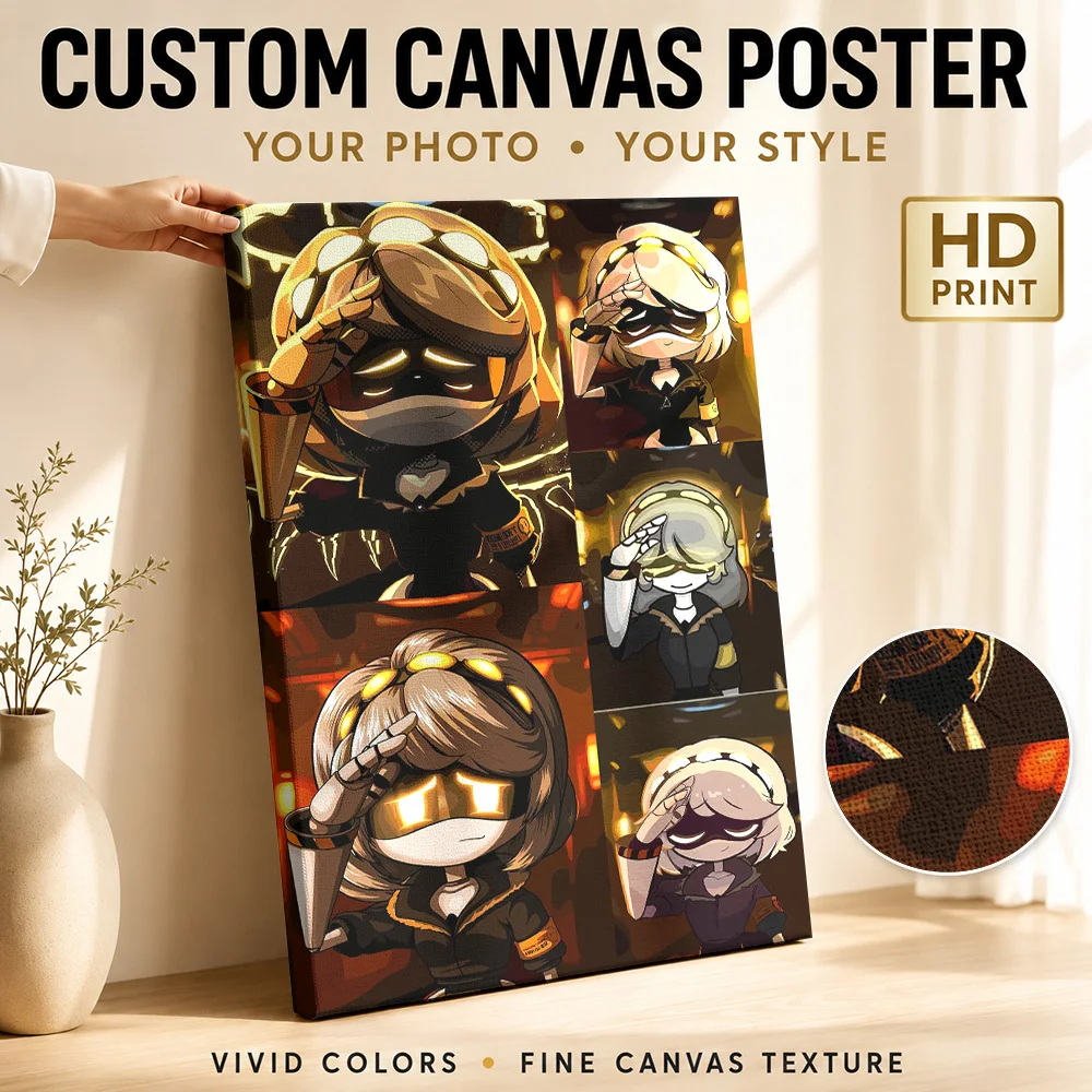 Murder Drones Character Collage Canvas Print Poster Customized Photo Modern Pop Culture Wall Paintings Decoration for Man Cave