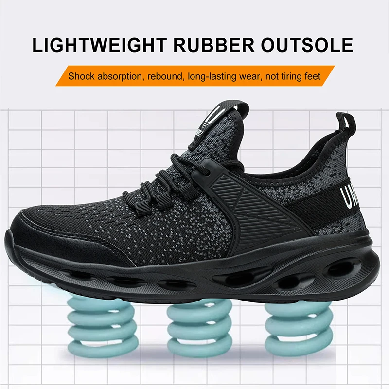 

Safety shoes men's four seasons models steel head anti-smash anti-stabbing air cushion shock-absorbing work shoes lightweight