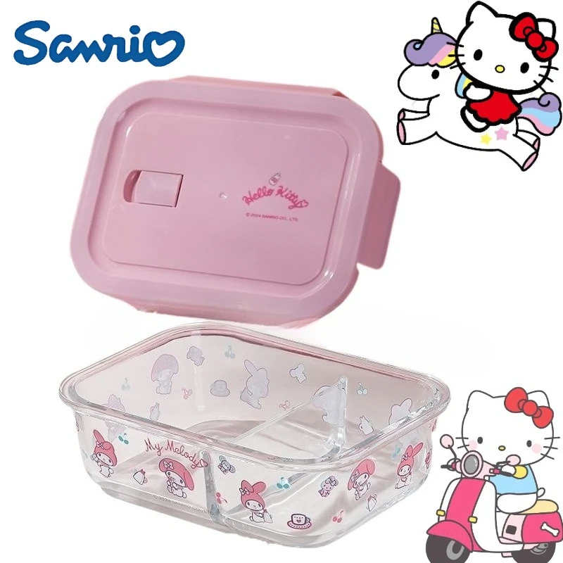 

Sanrio My Melody мультфильм милый студенческий стеклянный ланч-бокс креативный каваи домашний офис бенто-бокс микроволновая печь сейф для хранения подарок