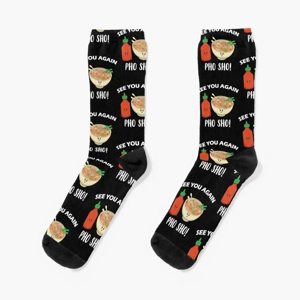 

Vietnamese Food Pun See You Again Pho Sho graphic Socks winter winter thermal hockey with print Socks Man Women's